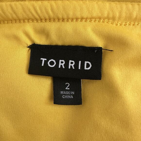 Torrid Dress Women Size 2X Yellow Mini Super Soft Sundress Flouncy Spring Casual - Picture 9 of 12